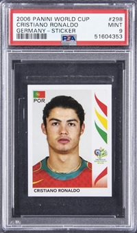 2006 Panini World Cup Germany - Sticker #298 Cristiano Ronaldo - PSA MINT 9